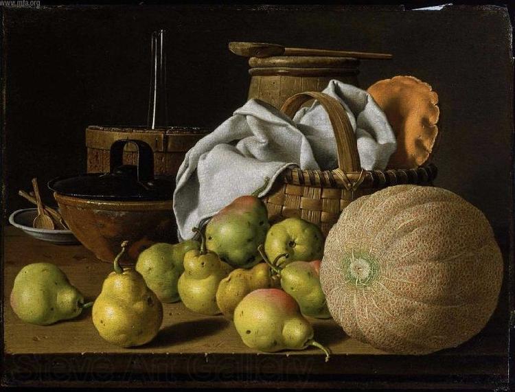 Luis Eugenio Melendez Still Life with Melon and Pears France oil painting art